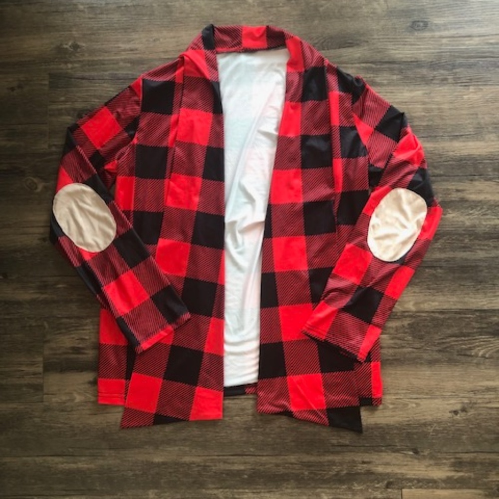 Flannel Cardigan Throw On NWOT Sz S